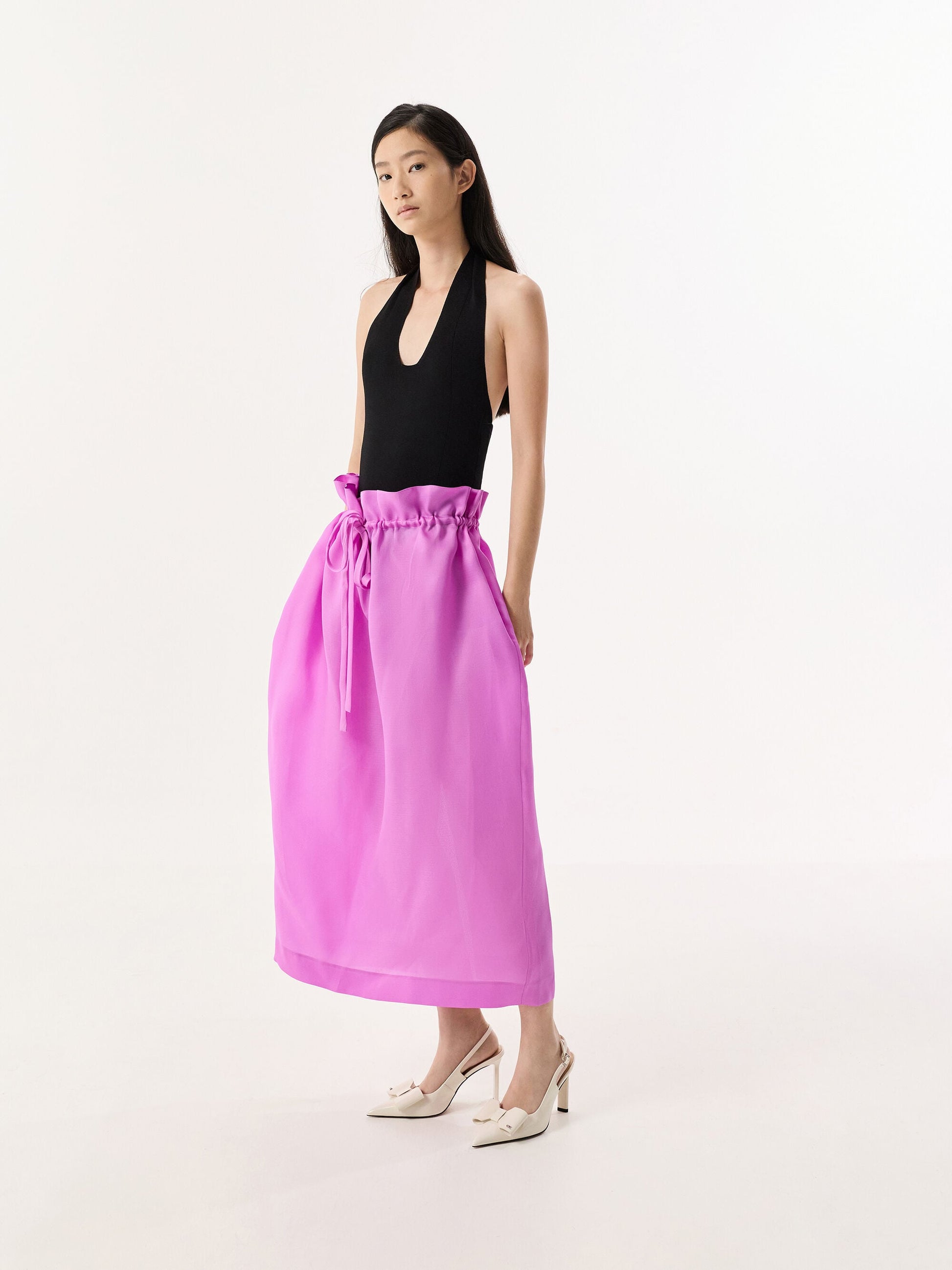 Lu Patent Leather Bow Slingback Pumps - Chalk | CHARLES & KEITH