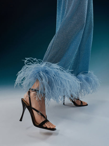 Patent Leather Crystal-Buckle Ankle-Strap Heels - Black Patent | CHARLES & KEITH