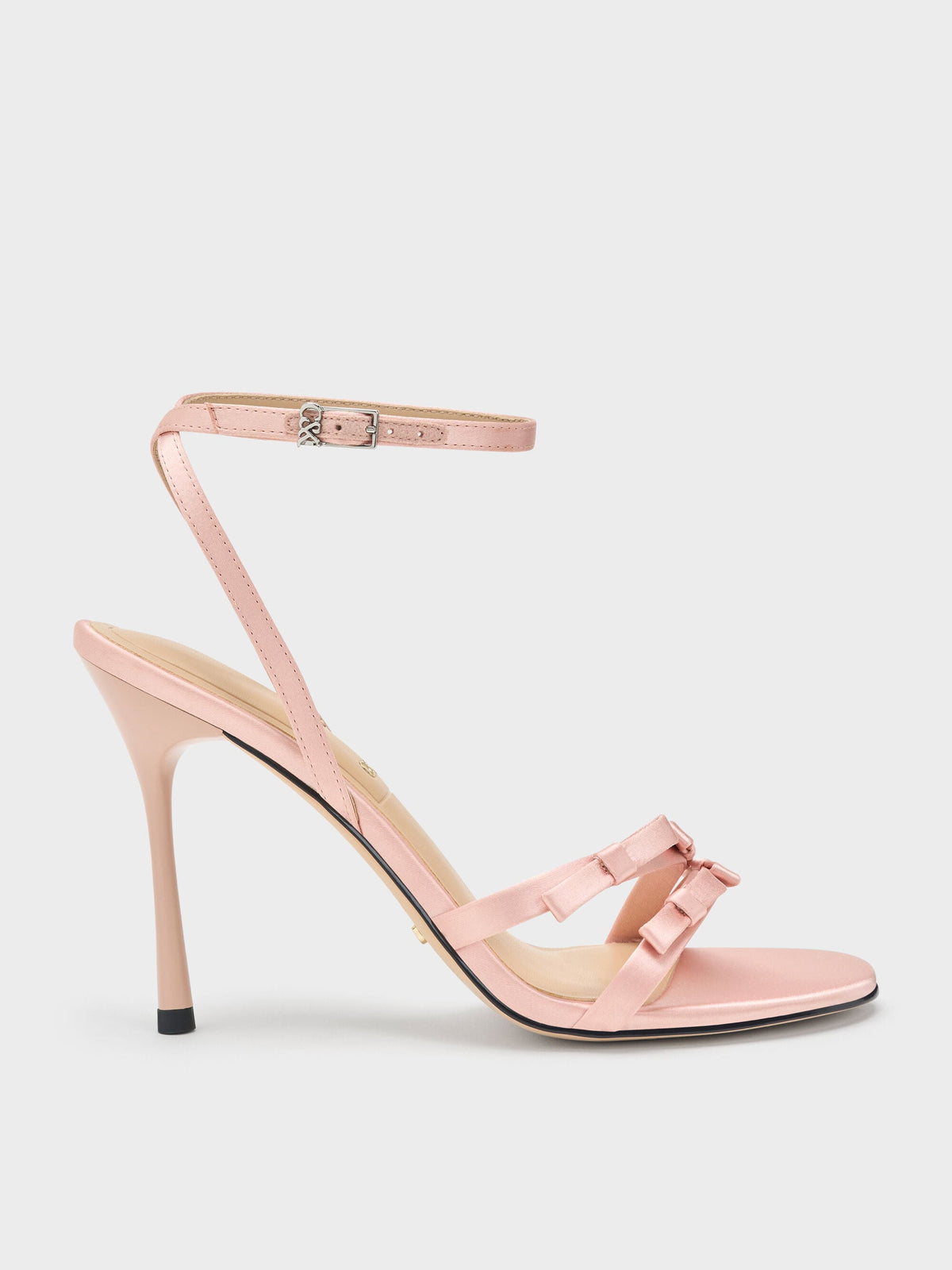 Jessy Bow Stiletto Sandals - Pink | CHARLES & KEITH