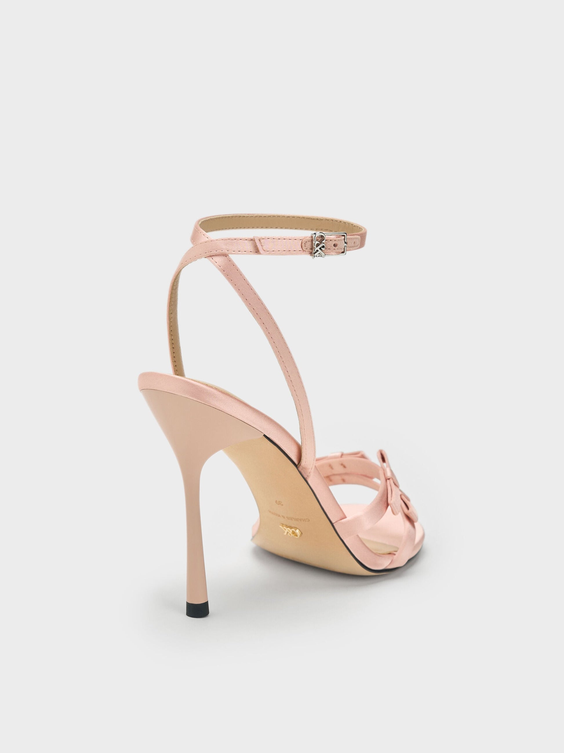 Jessy Bow Stiletto Sandals - Pink | CHARLES & KEITH
