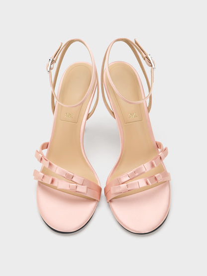 Jessy Bow Stiletto Sandals - Pink | CHARLES & KEITH