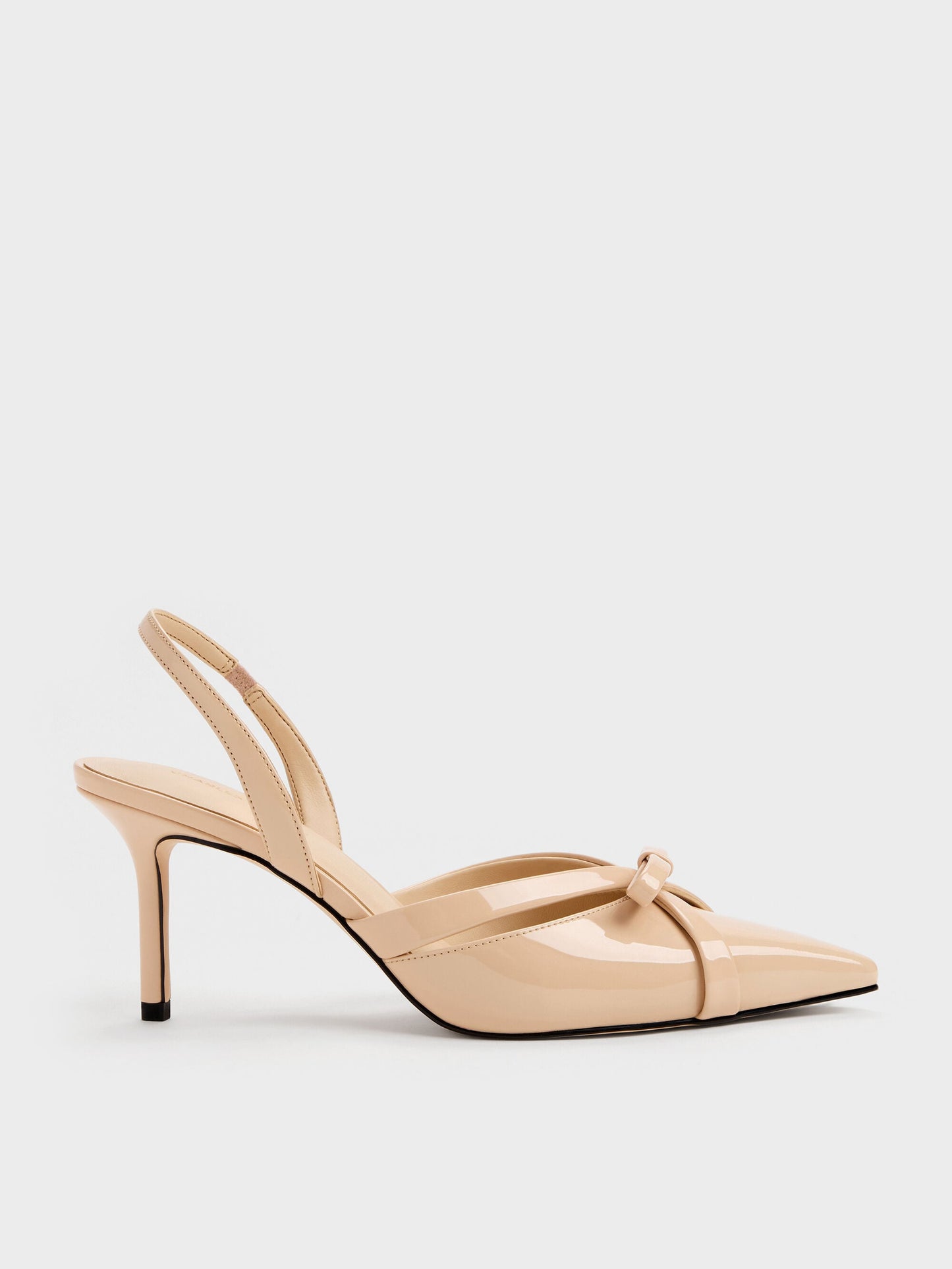 Kaleen Patent Slingback Stilettos - Nude | CHARLES & KEITH