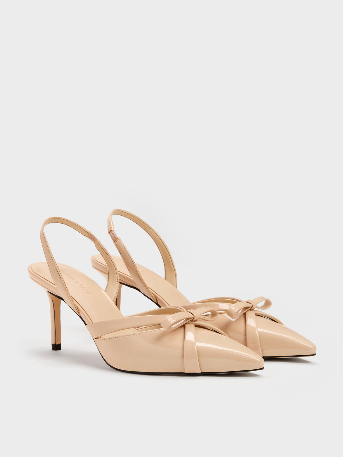 Kaleen Patent Slingback Stilettos - Nude | CHARLES & KEITH
