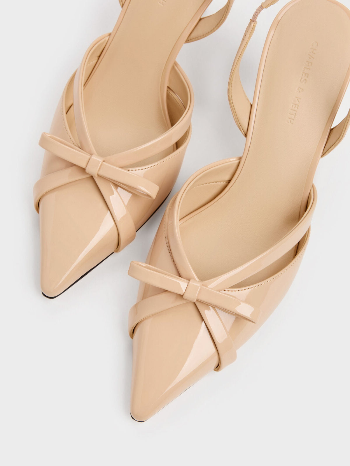 Kaleen Patent Slingback Stilettos - Nude | CHARLES & KEITH