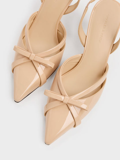 Kaleen Patent Slingback Stilettos - Nude | CHARLES & KEITH