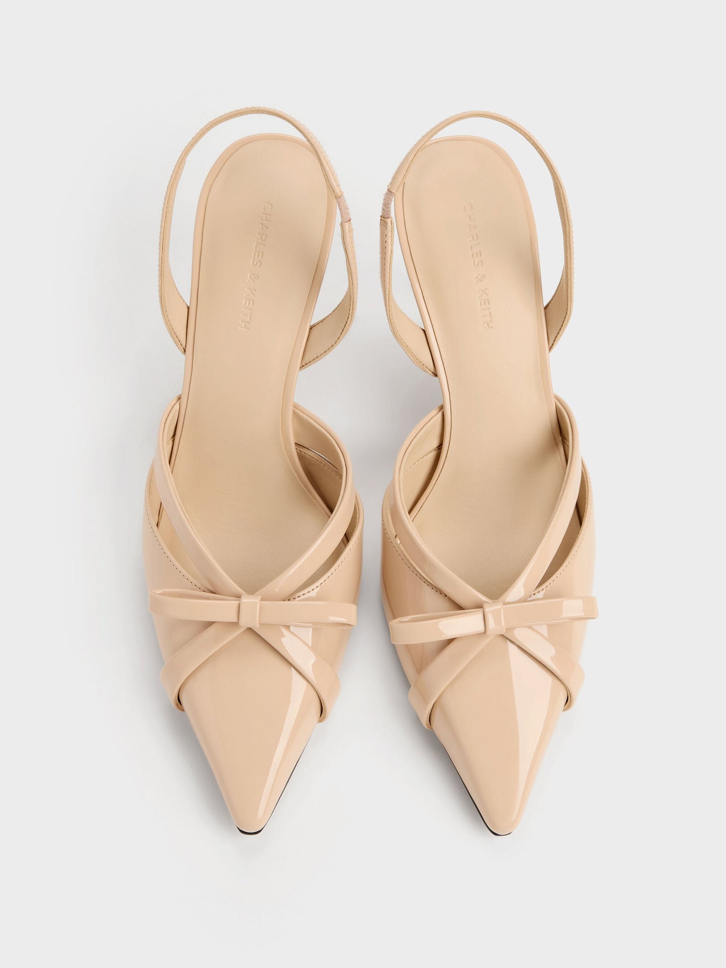 Kaleen Patent Slingback Stilettos - Nude | CHARLES & KEITH
