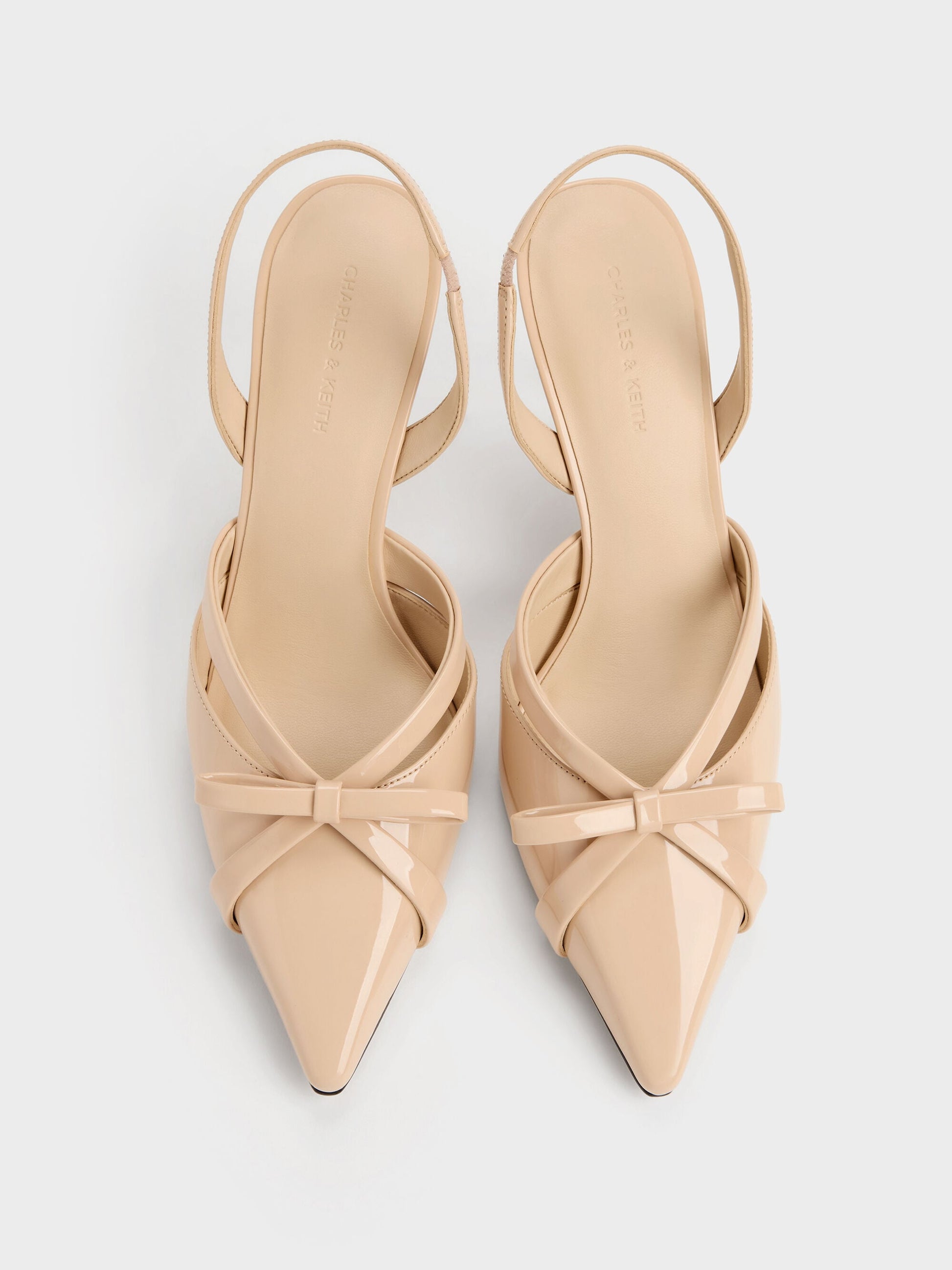 Kaleen Patent Slingback Stilettos - Nude | CHARLES & KEITH