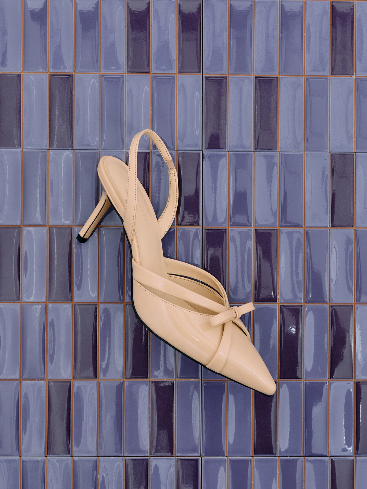 Kaleen Patent Slingback Stilettos - Nude | CHARLES & KEITH