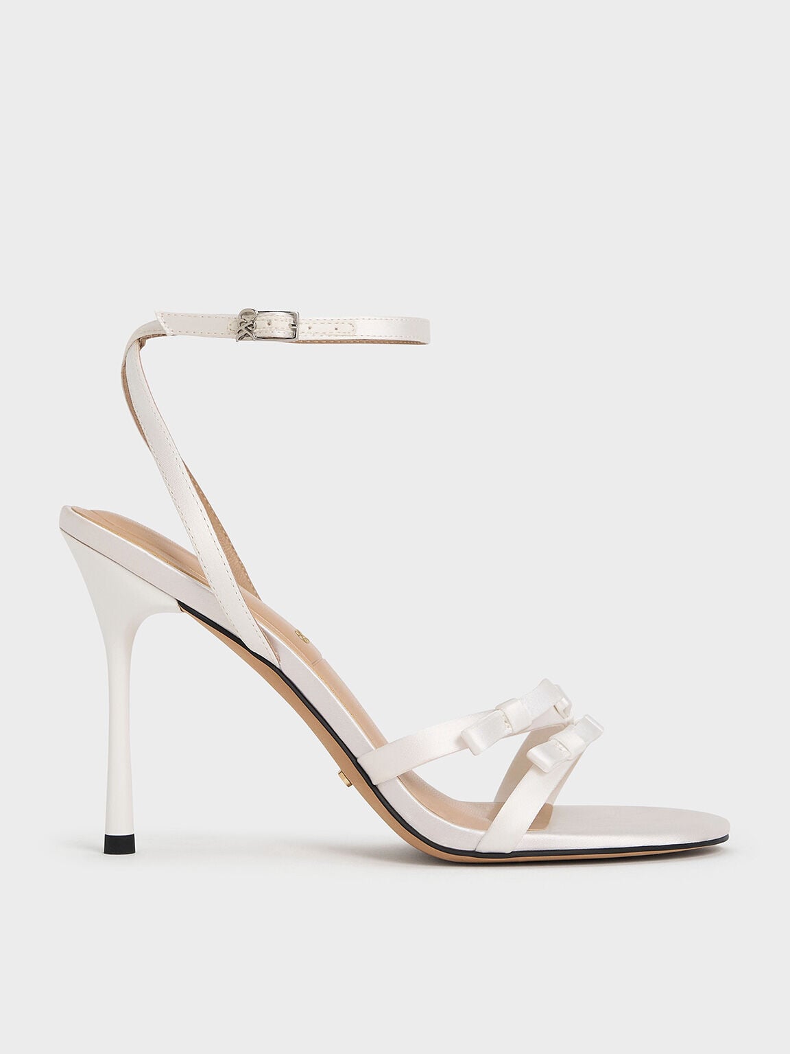 Jessy Bow Stiletto Sandals - White | CHARLES & KEITH