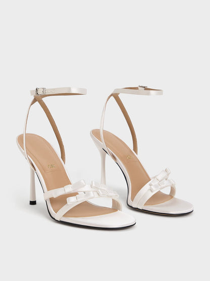 Jessy Bow Stiletto Sandals - White | CHARLES & KEITH