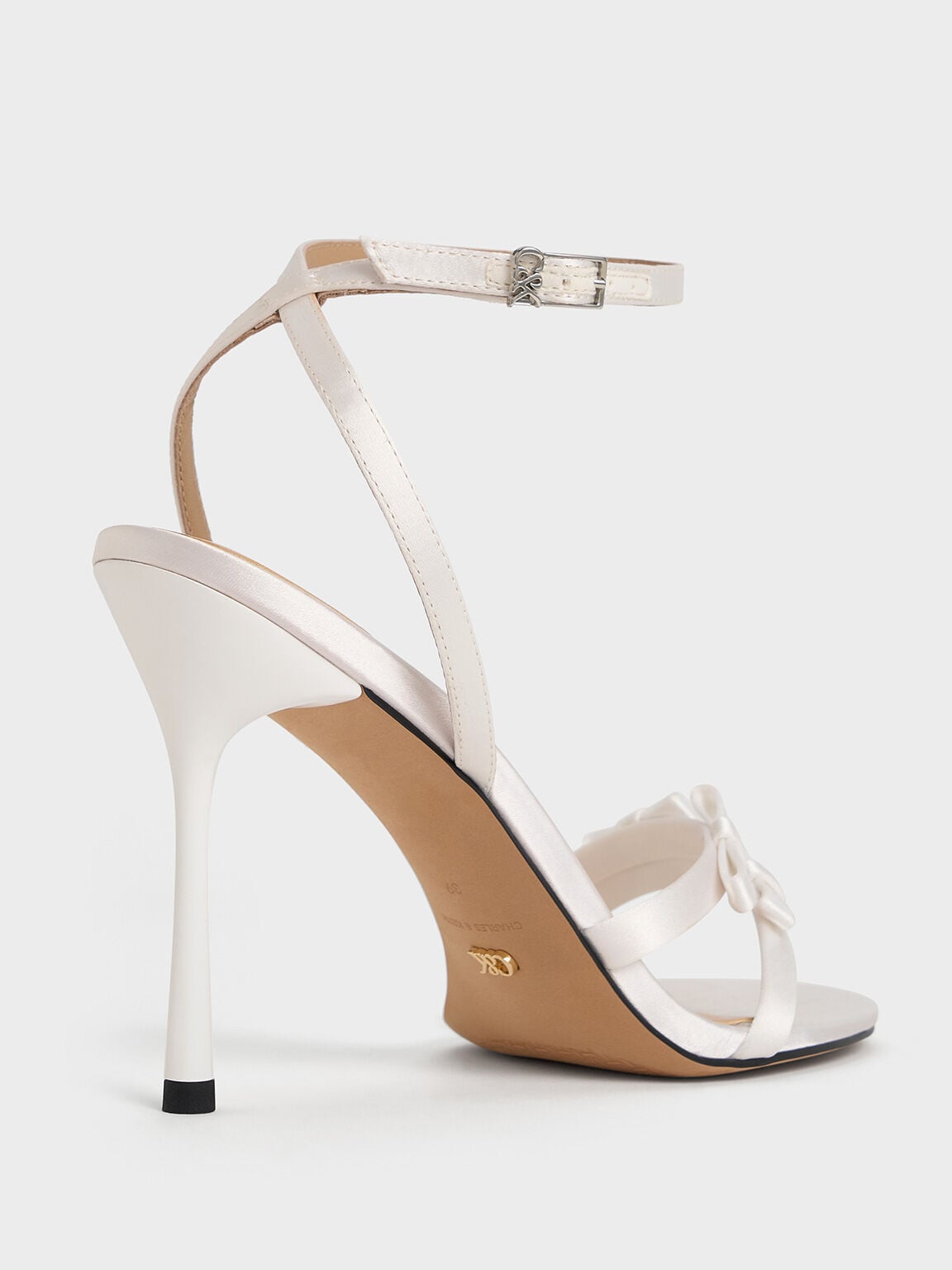 Jessy Bow Stiletto Sandals - White | CHARLES & KEITH