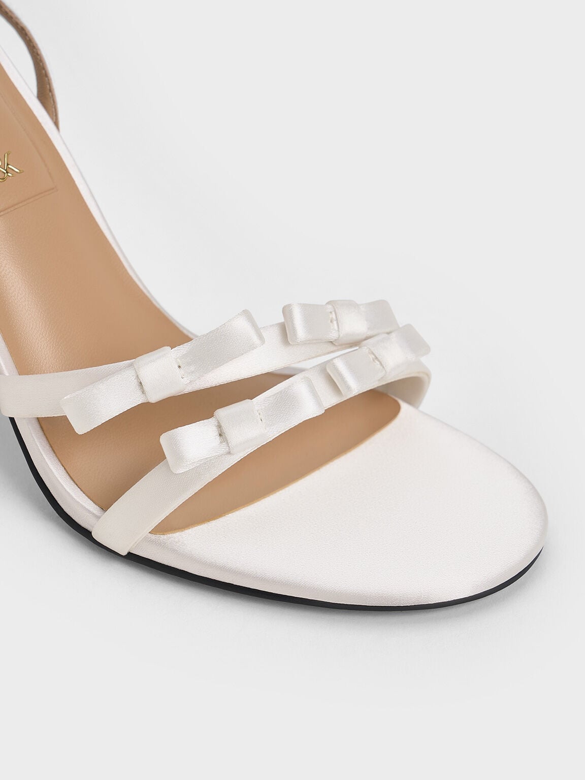 Jessy Bow Stiletto Sandals - White | CHARLES & KEITH