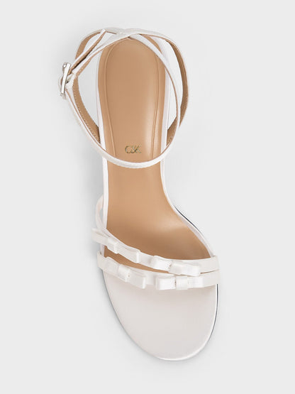 Jessy Bow Stiletto Sandals - White | CHARLES & KEITH