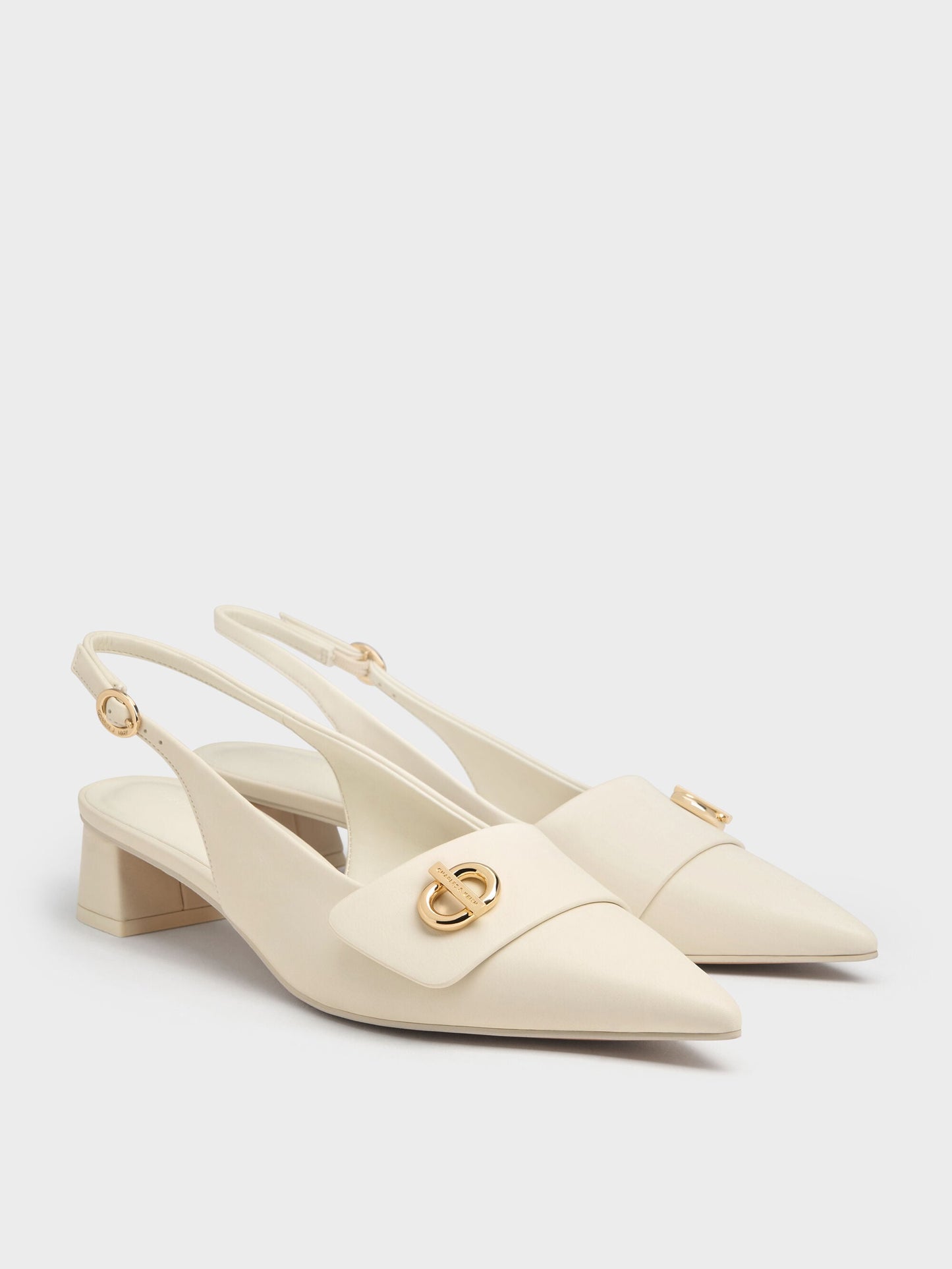 Marley Slingback Pumps - Chalk | CHARLES & KEITH