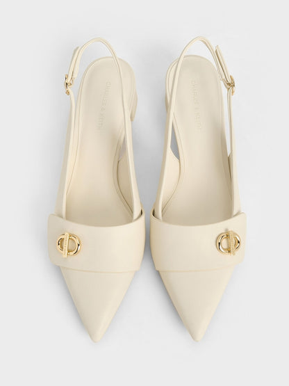 Marley Slingback Pumps - Chalk | CHARLES & KEITH