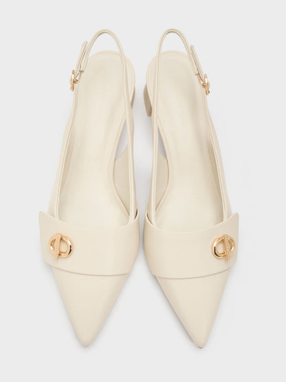 Marley Slingback Pumps - Chalk | CHARLES & KEITH