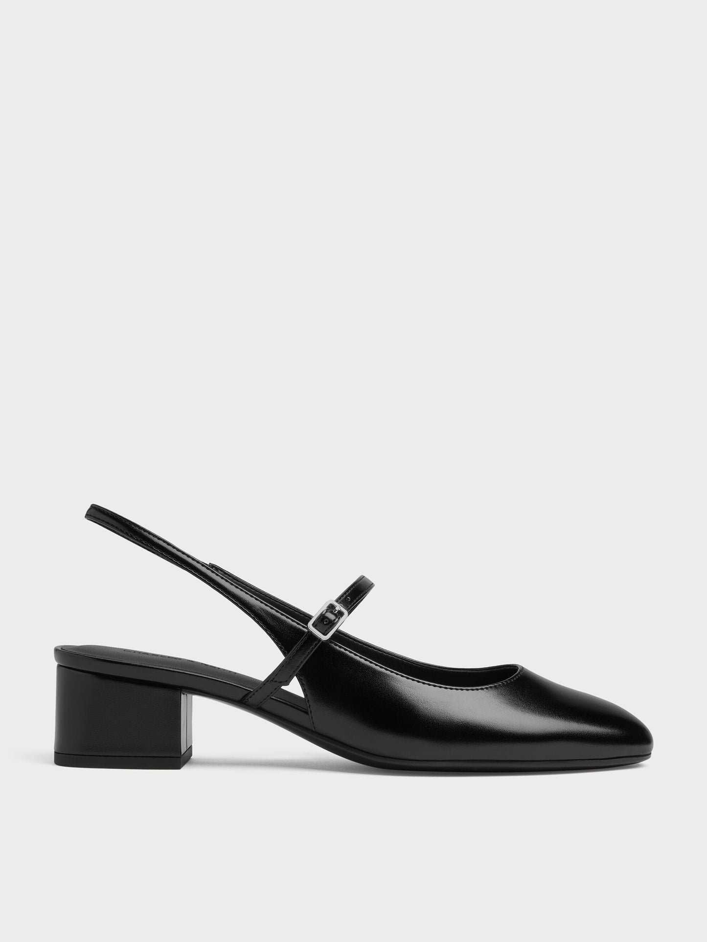 Slingback Mary Jane Pumps - Black | CHARLES & KEITH