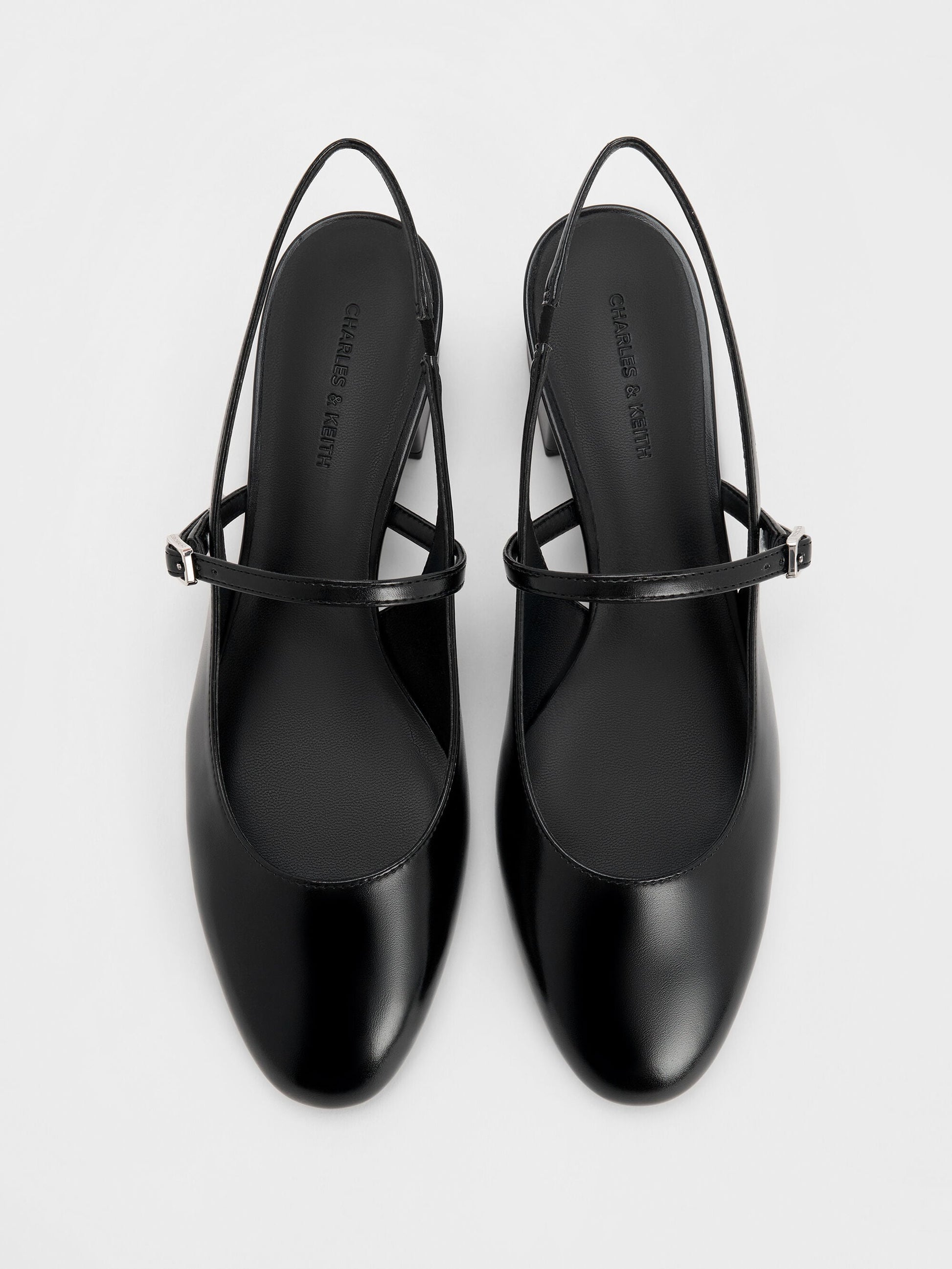 Slingback Mary Jane Pumps - Black | CHARLES & KEITH
