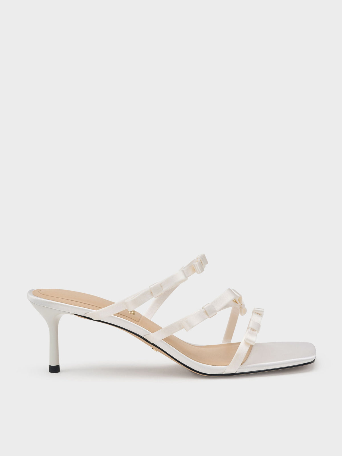 Jessy Bow Heeled Sandals - White | CHARLES & KEITH