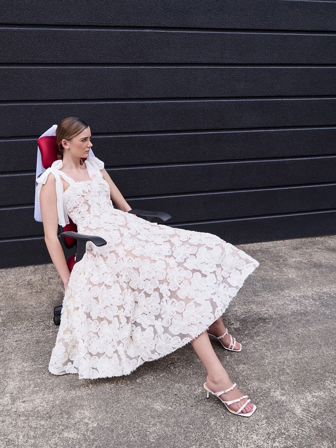 Jessy Bow Heeled Sandals - White | CHARLES & KEITH