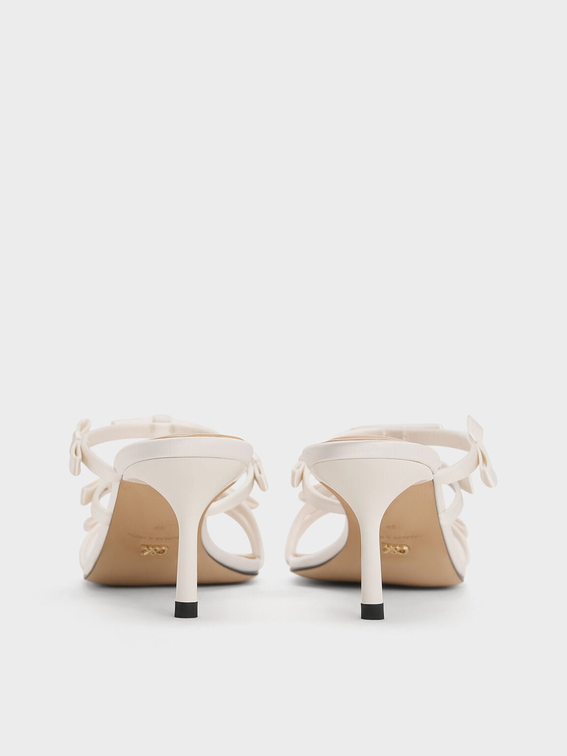 Jessy Bow Heeled Sandals - White | CHARLES & KEITH