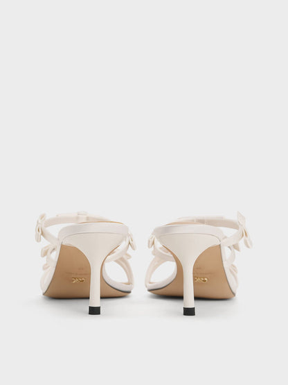 Jessy Bow Heeled Sandals - White | CHARLES & KEITH