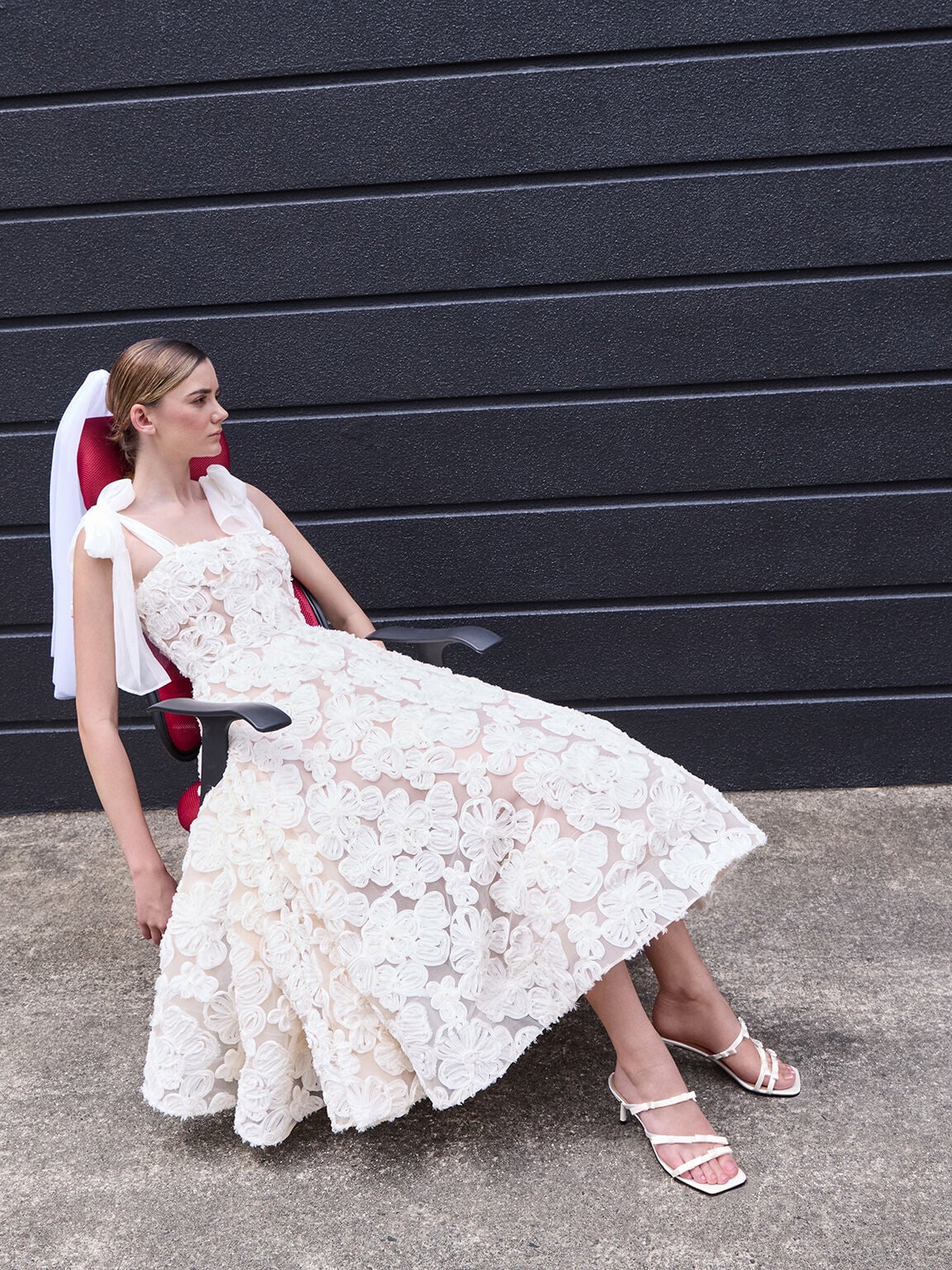 Jessy Bow Heeled Sandals - White | CHARLES & KEITH