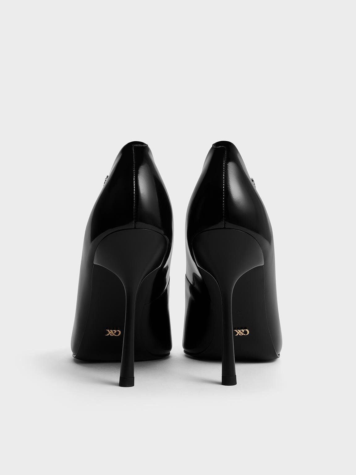 Kyra Leather Pointed-Toe Pumps - Black Box | CHARLES & KEITH