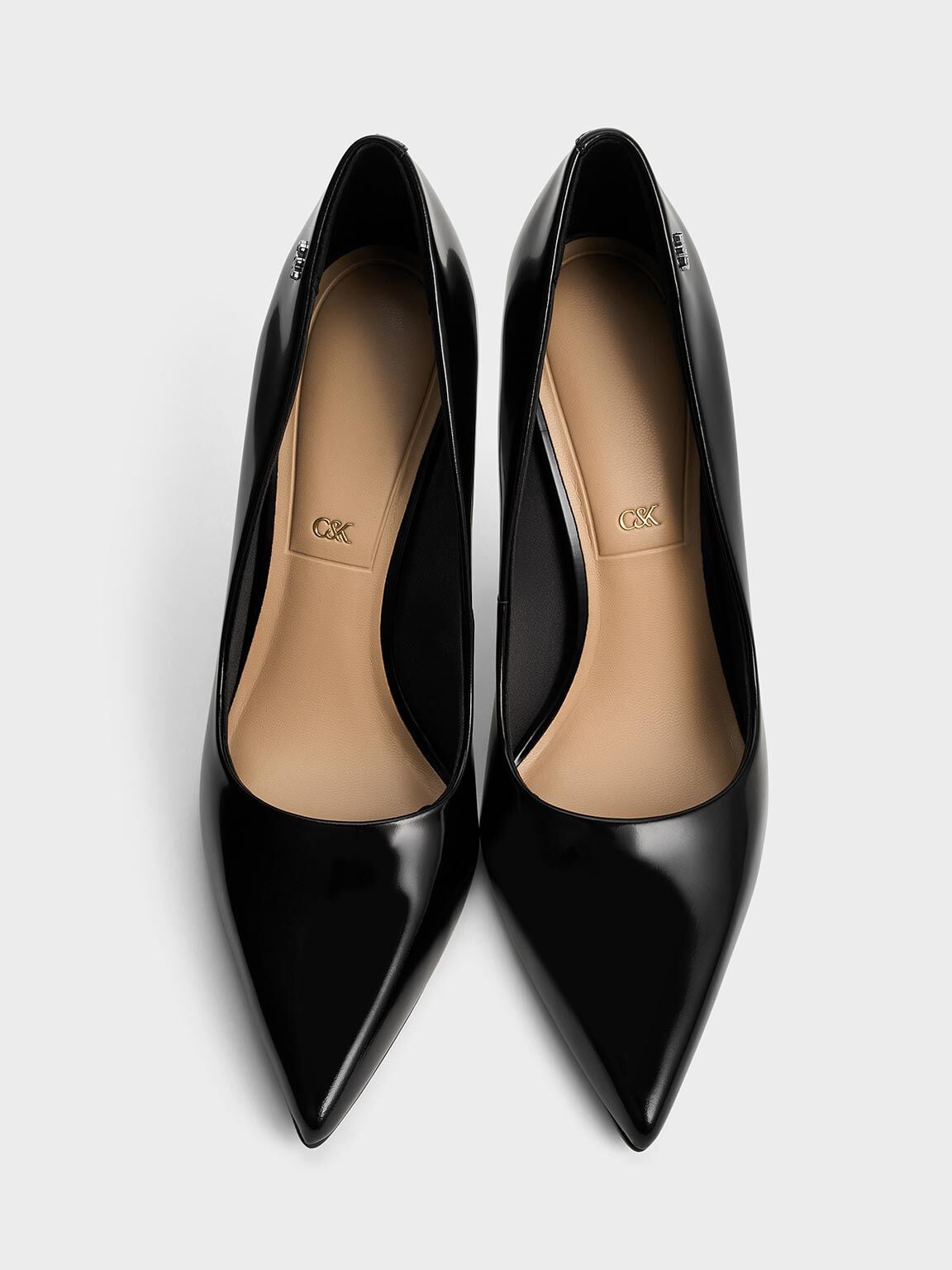 Kyra Leather Pointed-Toe Pumps - Black Box | CHARLES & KEITH