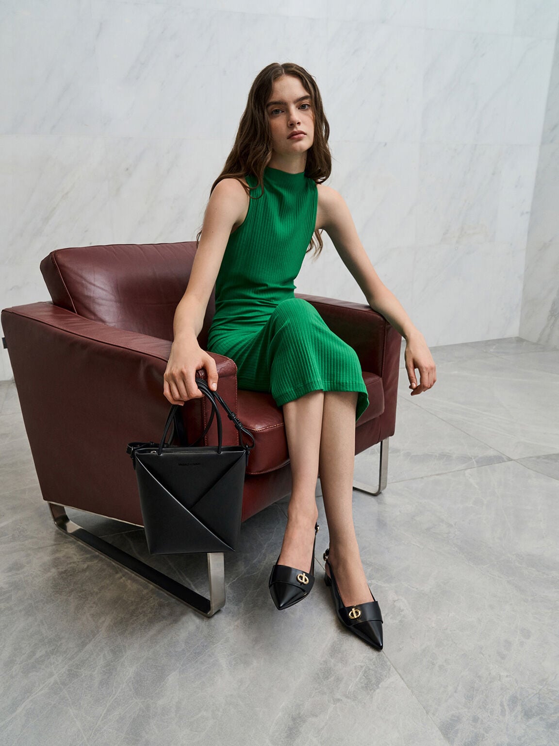 Marley Slingback Pumps - Black Box | CHARLES & KEITH