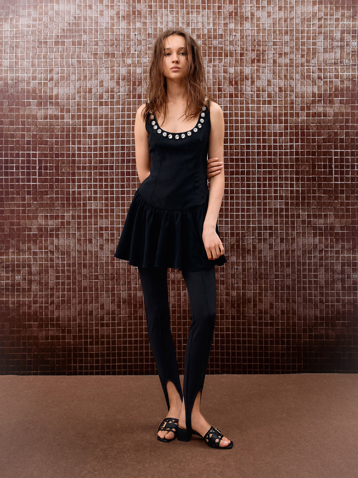 Whitney Leather Cut-Out Heeled Mules - Black | CHARLES & KEITH