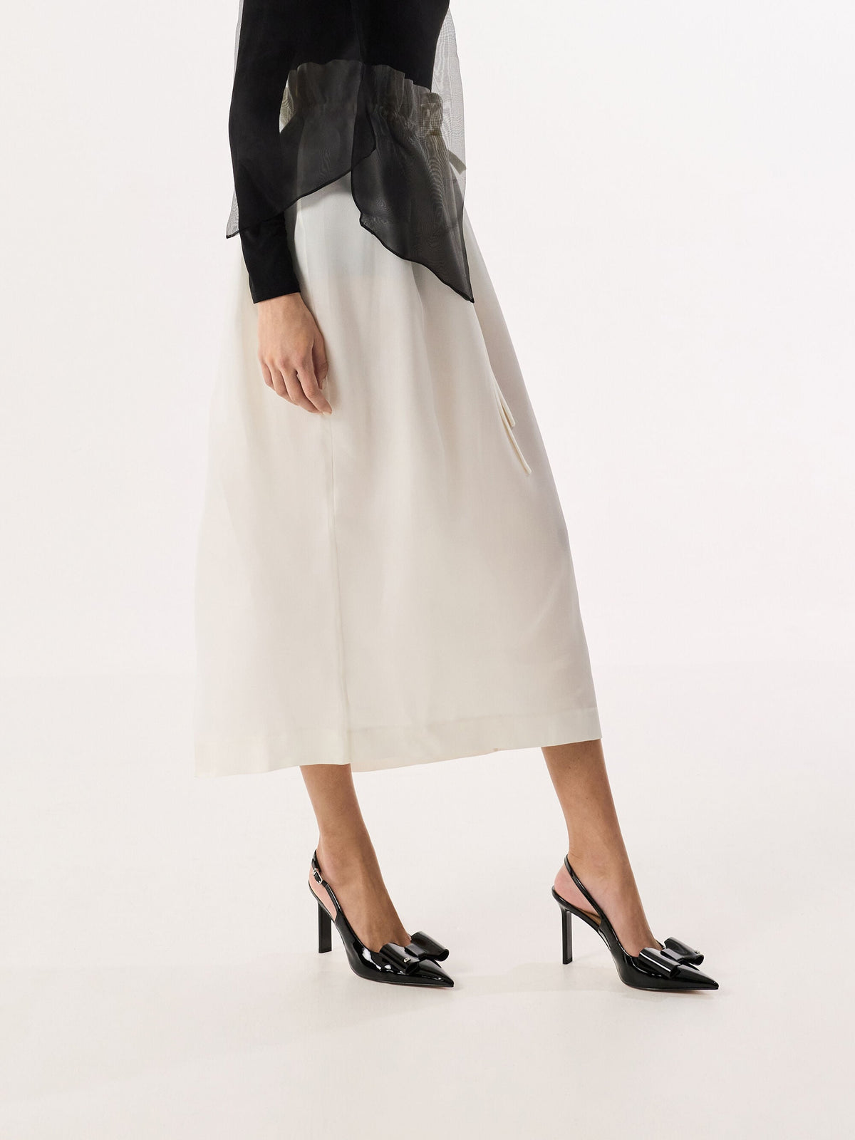 Lu Patent Leather Bow Slingback Pumps - Black Patent | CHARLES & KEITH