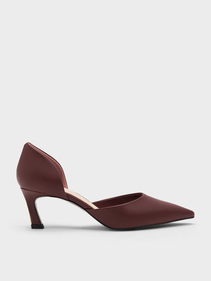 Kerra Pointed D'Orsay Pumps - Burgundy | CHARLES & KEITH