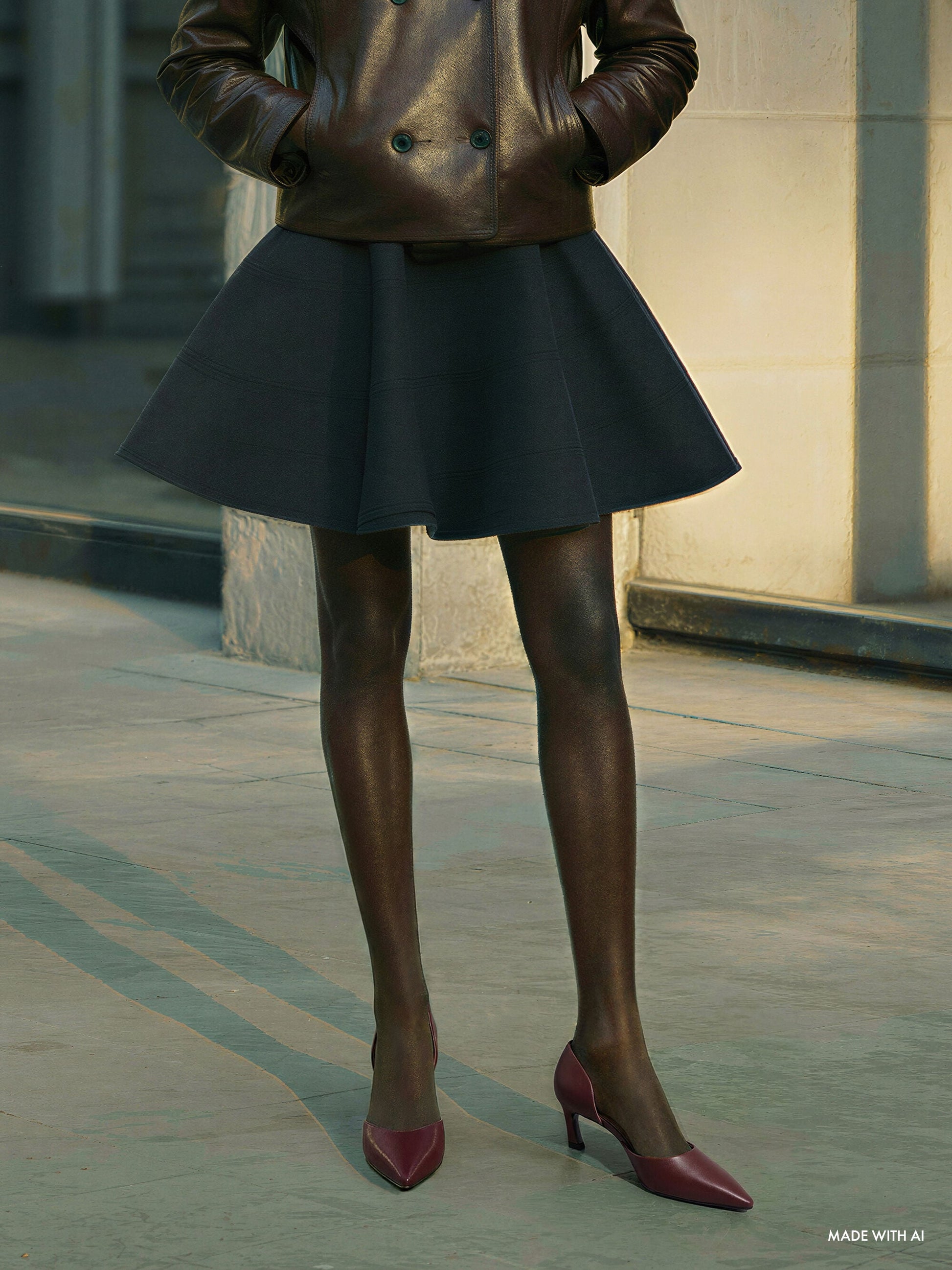 Kerra Pointed D'Orsay Pumps - Burgundy | CHARLES & KEITH