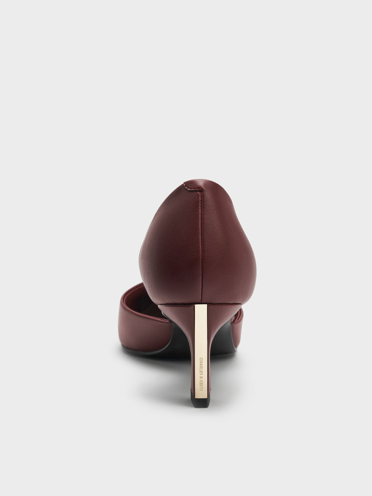Kerra Pointed D'Orsay Pumps - Burgundy | CHARLES & KEITH