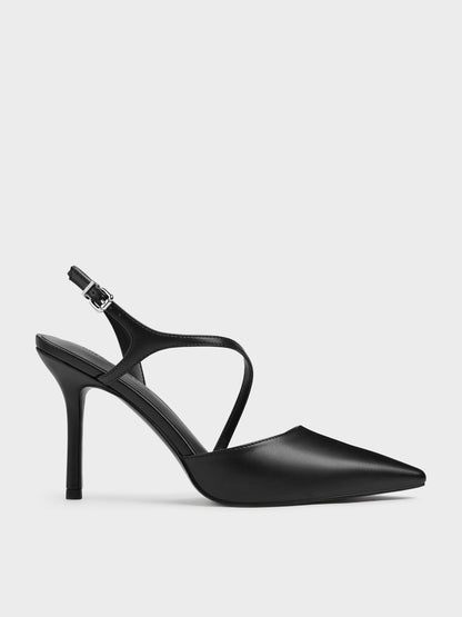 Cordelia Pointed Slingback Pumps - Black | CHARLES & KEITH