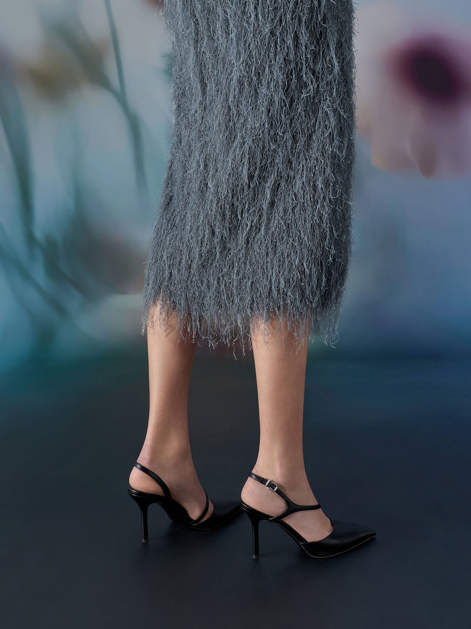 Cordelia Pointed Slingback Pumps - Black | CHARLES & KEITH