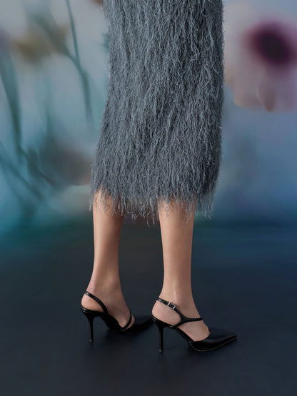 Cordelia Pointed Slingback Pumps - Black | CHARLES & KEITH