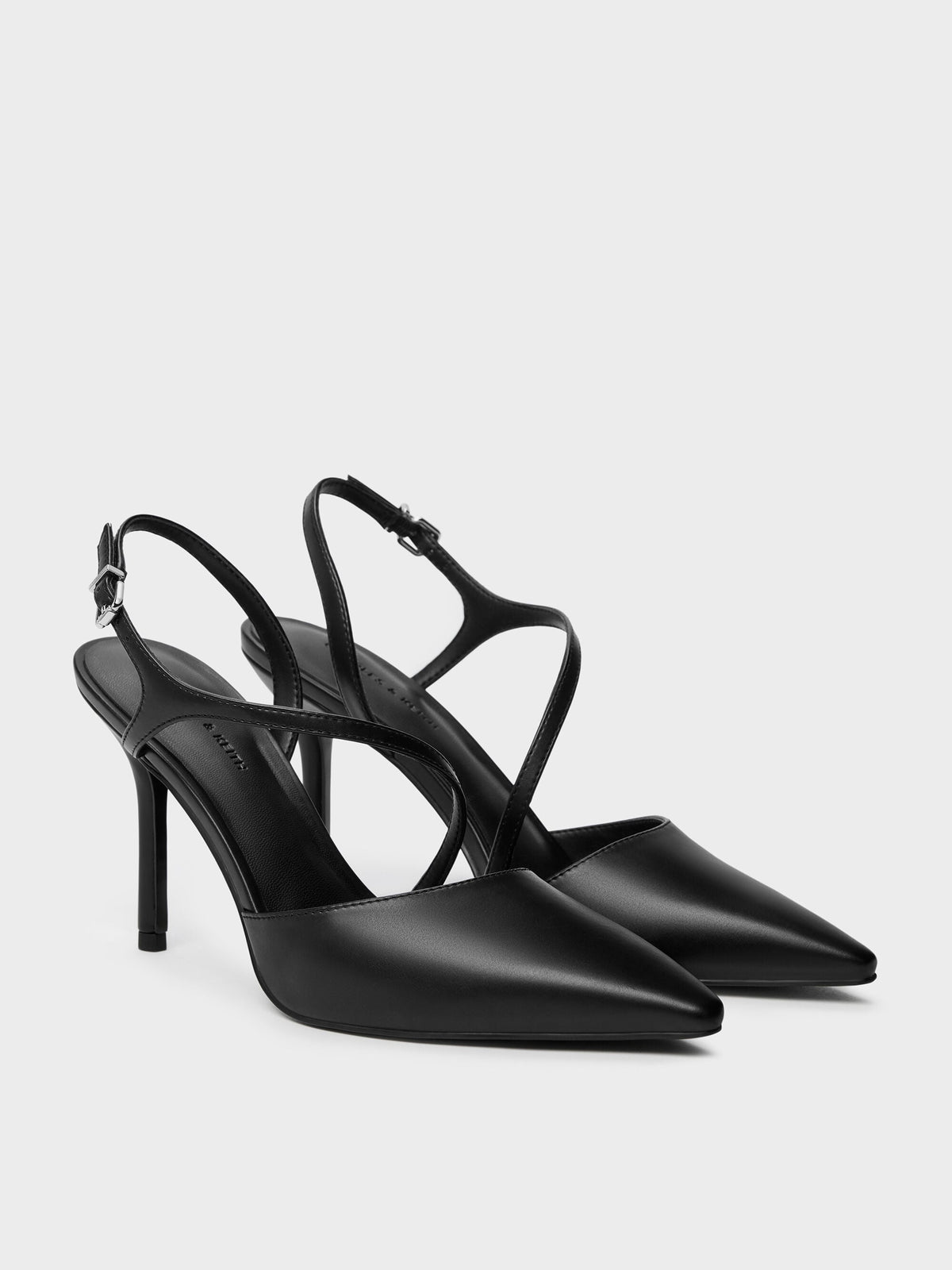 Cordelia Pointed Slingback Pumps - Black | CHARLES & KEITH