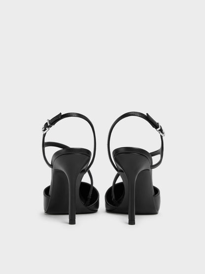 Cordelia Pointed Slingback Pumps - Black | CHARLES & KEITH