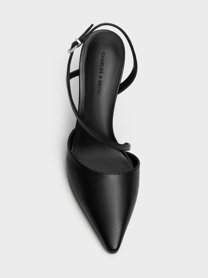 Cordelia Pointed Slingback Pumps - Black | CHARLES & KEITH