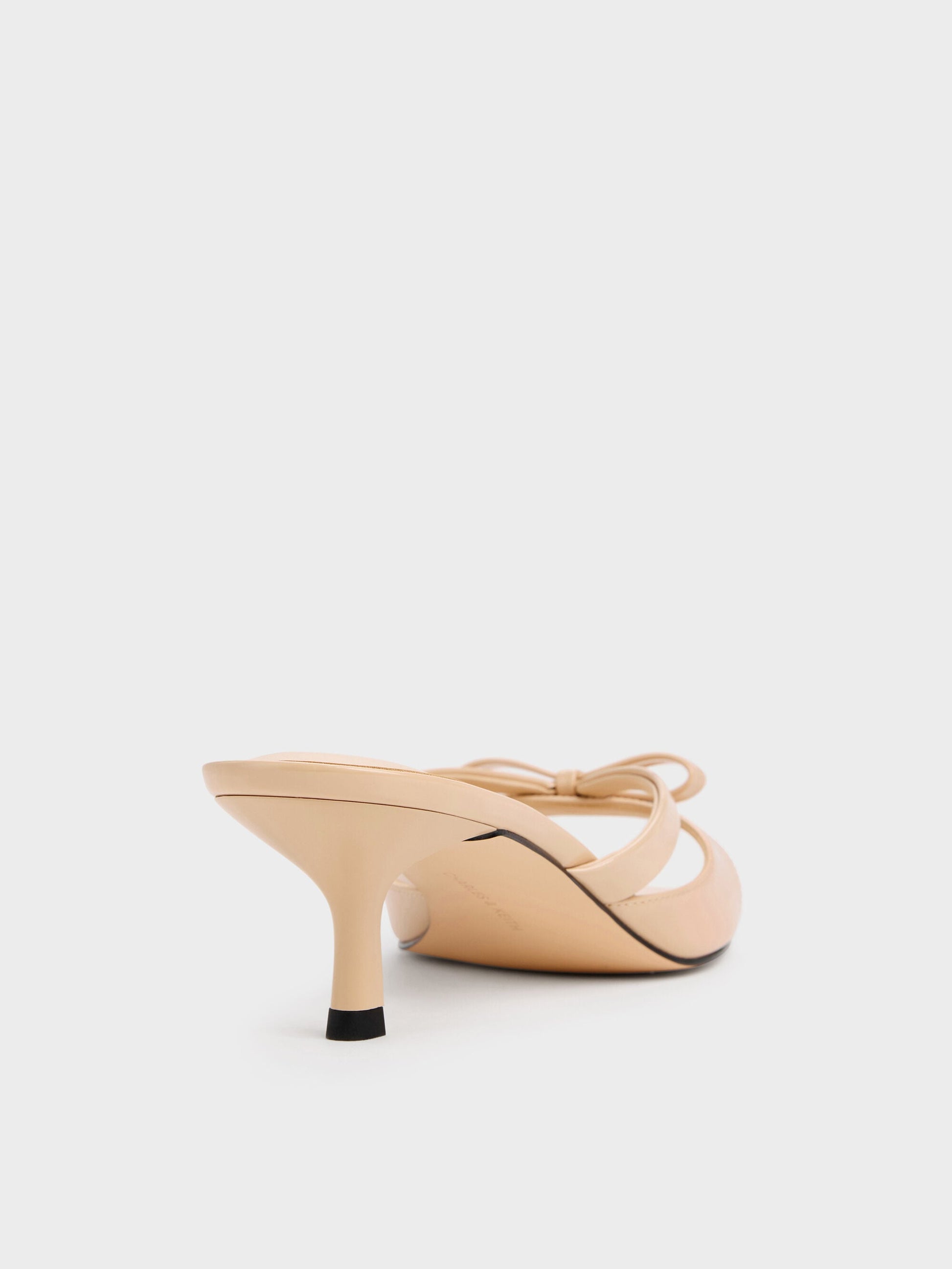 Kaleen Patent Kitten-Heel Mules - Nude | CHARLES & KEITH