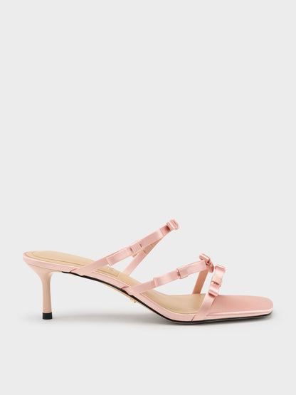 Jessy Bow Heeled Sandals - Pink | CHARLES & KEITH