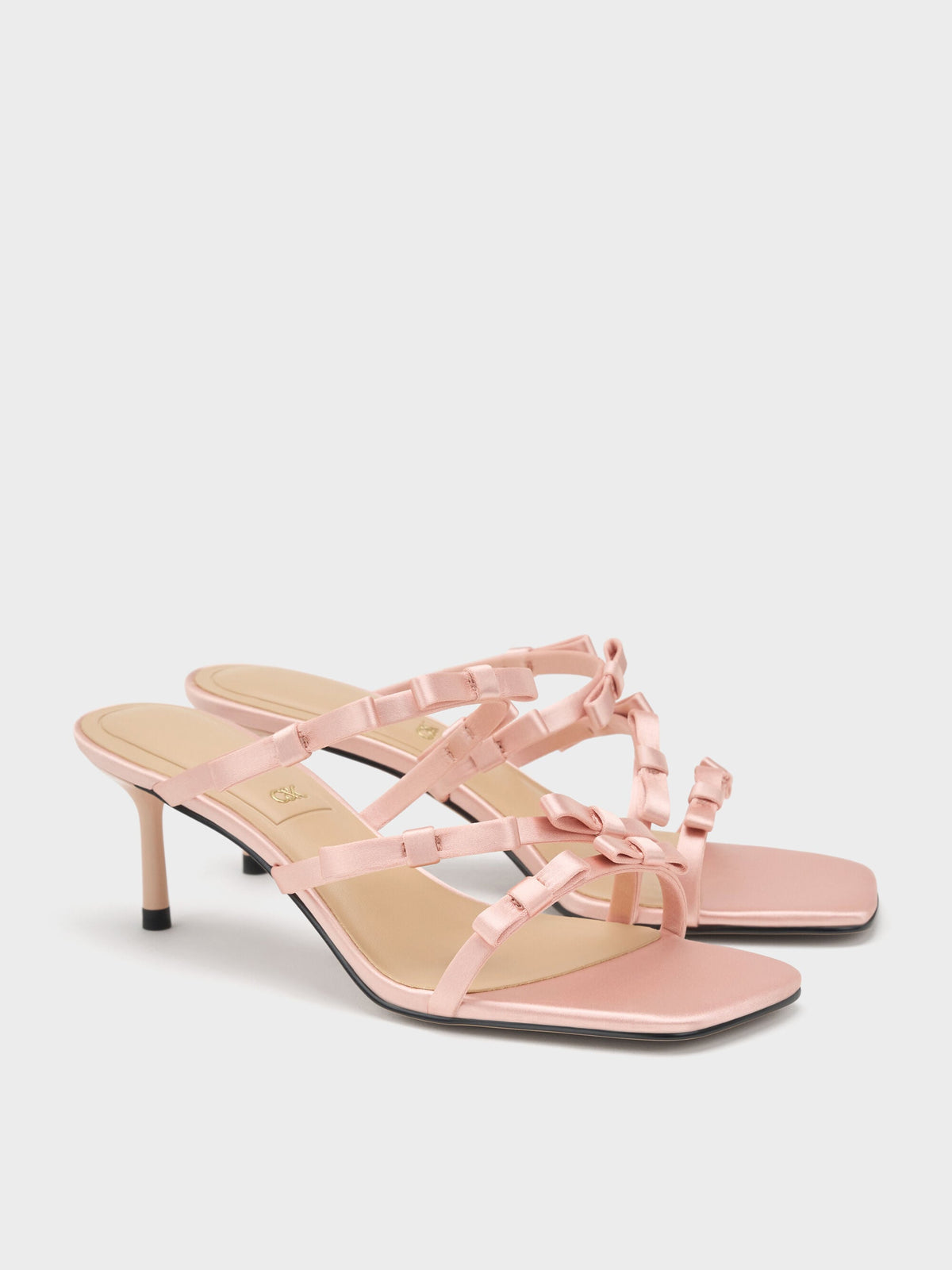 Jessy Bow Heeled Sandals - Pink | CHARLES & KEITH