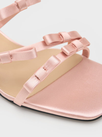Jessy Bow Heeled Sandals - Pink | CHARLES & KEITH