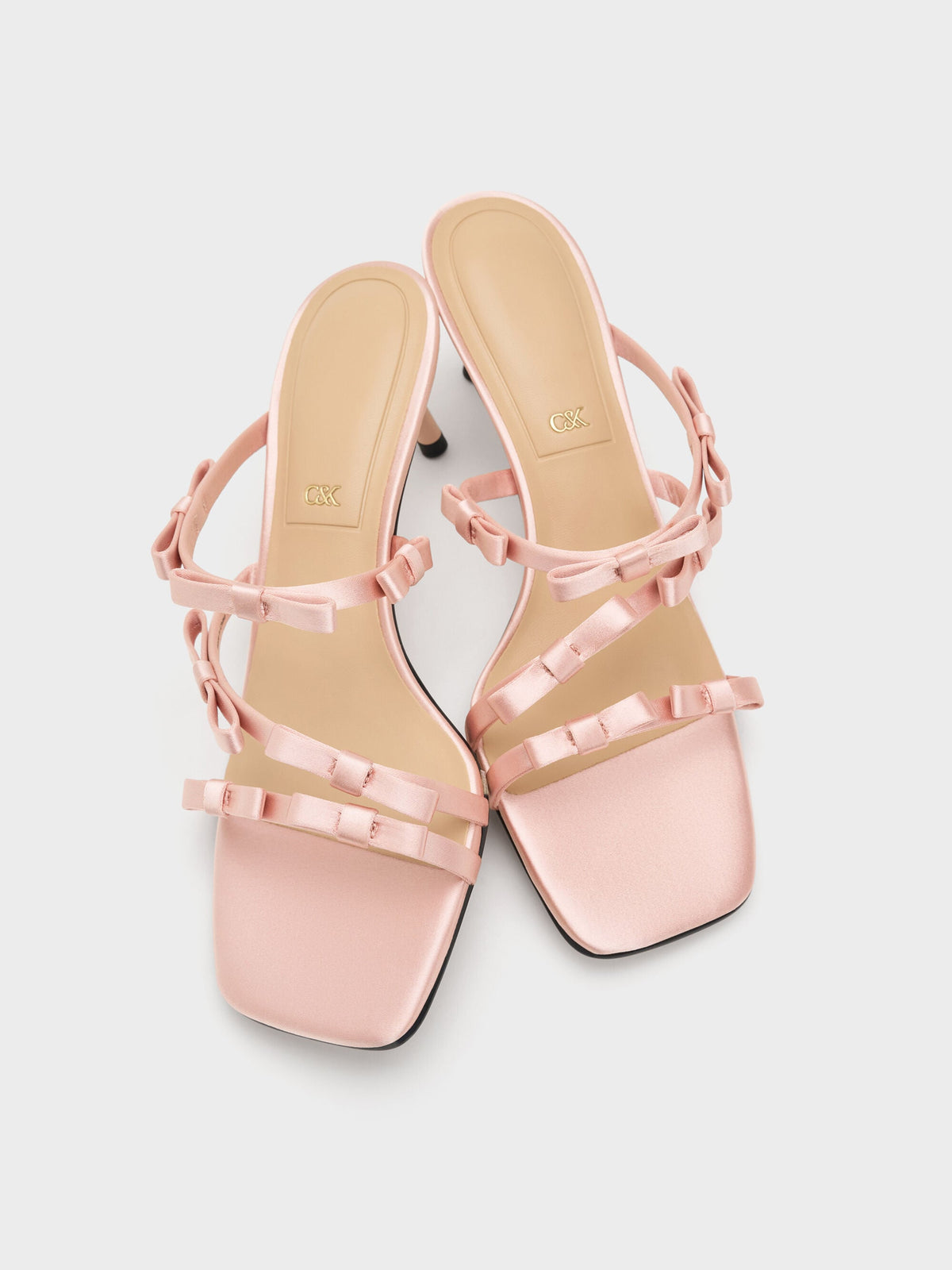 Jessy Bow Heeled Sandals - Pink | CHARLES & KEITH