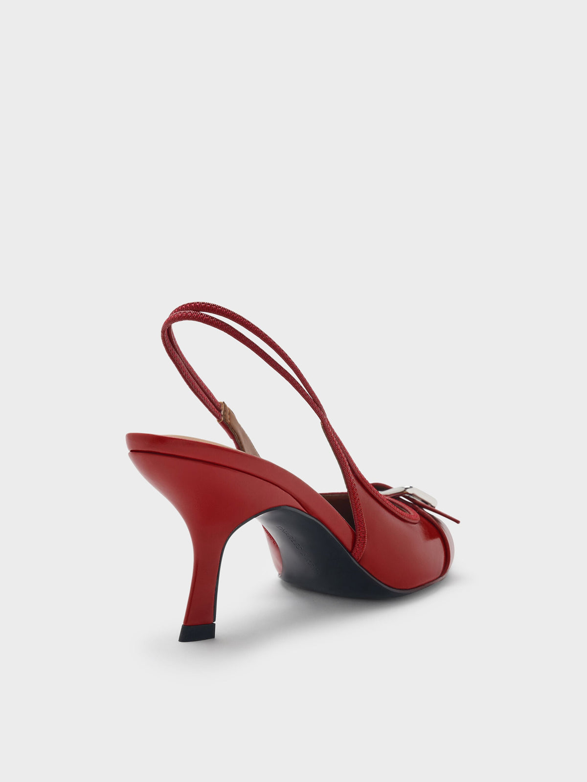 Anita Buckled Pointed Slingback Pumps - Red | CHARLES & KEITH