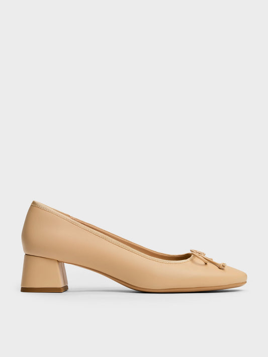 Bow Ballet Pumps - Sand | CHARLES & KEITH