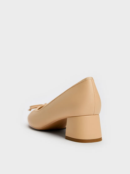 Bow Ballet Pumps - Sand | CHARLES & KEITH
