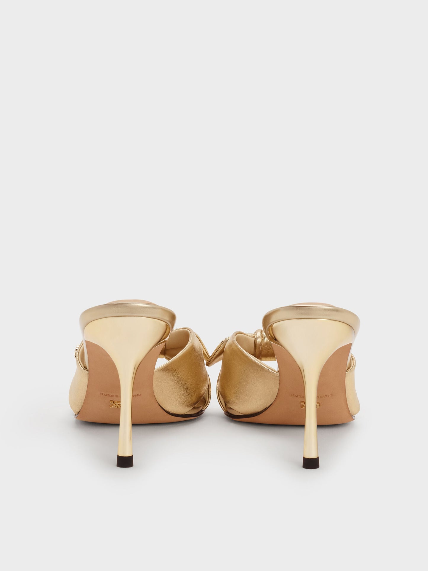 Jayce Metallic Leather Stiletto Mules - Gold | CHARLES & KEITH